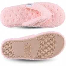Isotoner Women's Indoor/Outdoor Cozy Plush Terry Knit Clog And Flip Flop Slippers With Foam Comfort - 夾腳拖 + 8.5-9 + 晚間沙灘 - 查看 6