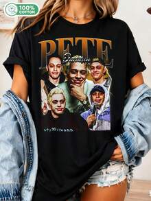 Vintage Unisex Pete Davidson T-Shirt, Vintage Pete Davidson Gift For Him And Her, The Best Pete Davidson - Express Delivery Available. - Black - View 6
