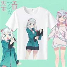 Camiseta Eromanga de la hermana Huang Man, mercancía de anime para profesores, cosplay de manga corta de Izumi Sagiri, ropa 2D, estilo japonés, transpirable. - Negro - Ver 8