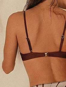 Conjunto de 3 piezas para primavera/verano: Camiseta sin mangas con aros push-up de unicolor, calzoncillos de natación de tiro alto y falda larga de malla, traje de baño para vacaciones en la playa para mujeres - Café integral 2 - Ver 3