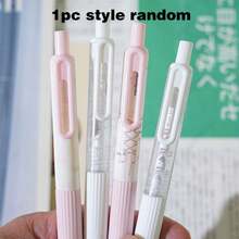 Pink & White Ballet Style 0.5mm Tip Black Ink Bow Decor Retractable Ballpoint Pen, Student Stationery, Back To School Gift, Diary Writing Pen, Project Writing Pen - Ballet Pink Gel Pen - View 10