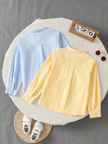 2pcs/Set Boys' Striped Long Sleeve Shirt, Autumn - Multicolor - View 2