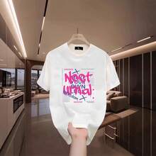 Camiseta de manga corta para hombre, verano 2026, superventas, de algodón puro, a la moda, talla grande, estampada, casual, versátil, holgada, ropa masculina moderna. KDOC - 250 g de algodón puro - blanco - Ver 2
