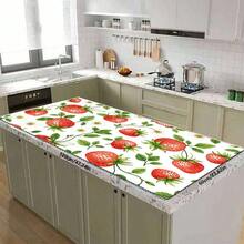 1pc Dish Drying Mat, Coffee Machine Pad, Strawberry & Leaf Floral Pattern, Vibrant Red & Green Color, Suitable For Dining Table & Cafe, Absorbent & Anti-Moisture, Multi-Purpose Drainage Mat, Home Gift, Desktop Decor - XYLSD-368 - View 13