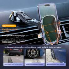 Dudukan Ponsel Mobil yang Dapat Diatur, Pemasangan Vertikal dan Horizontal, Dudukan Stabil di Dasbor, Cocok untuk Semua Smartphone, Termasuk Bantalan Tambahan - Hitam - View 8