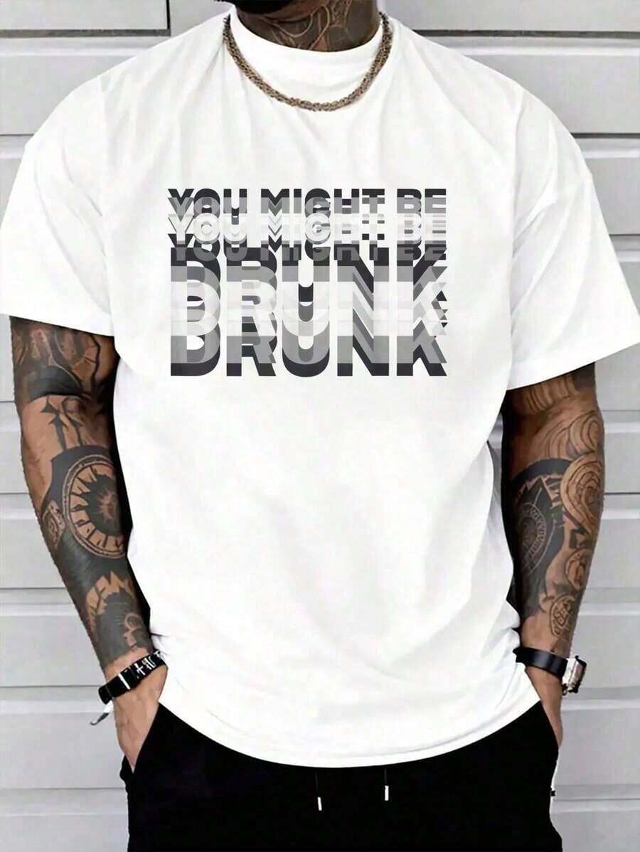 Camiseta de Humor Divertido de Beber 100% Algodón, Quizás Estés Loco, Camiseta Gráfica para Mujeres y Hombres OVCV - Blanco - Ver 1