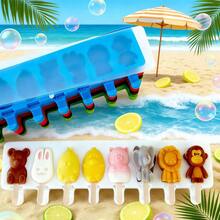 8-Cavity Silicone Ice Pop Mold, DIY Geometric Fruit Ice Cream Mold For Popsicle, Freezer Tray - View 9