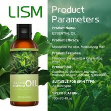LISM 30ml/100ml Tea Tree Essential Oil, Suitable For Home Aroma Diffuser, DIY Candles, Soaps, Car Diffuser, Gifts, Relaxing Bath, Ambiance, Fresh Air, Body Massage, Holiday Travel - Tea Tree Oil - View 2