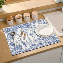 1pc Floral & Hummingbird Pattern Absorbent Drying Mat, Suitable For Dining Table And Cafe, Multipurpose Drainage Pad, Home Gift, Desktop Decor - XYLSD-366 - View 9