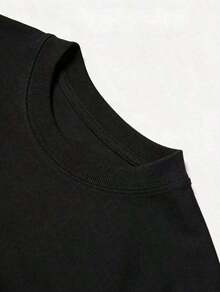 1 Piece Of Men's Clothing, Black T-Shirt With Los Angeles Graphic Print, Unisex Casual Crew Neck T-Shirt, Men's Plus Size 5XL Clothing, 180g/M² Lightweight Knit Fabric, Machine Washable, For Spring/Summer/Autumn, Suitable For Valentine's Day, Thanksgiving And Christmas. - 1 - 查看 3