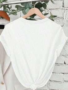 Casual Camisole With A Fresh Summer Lemon Slice Print. Women's Summer T-Shirts, Printed, Loose And Lightweight. Suitable As A Gift. Women's T-Shirt. Blouses > Elegant. Boho Chic. Soft, Breathable And Comfortable Women's Top, Ideal For Spring, Summer And Autumn, Perfect For Vacations, Travel And Everyday Wear. - 白色的 - 查看 2