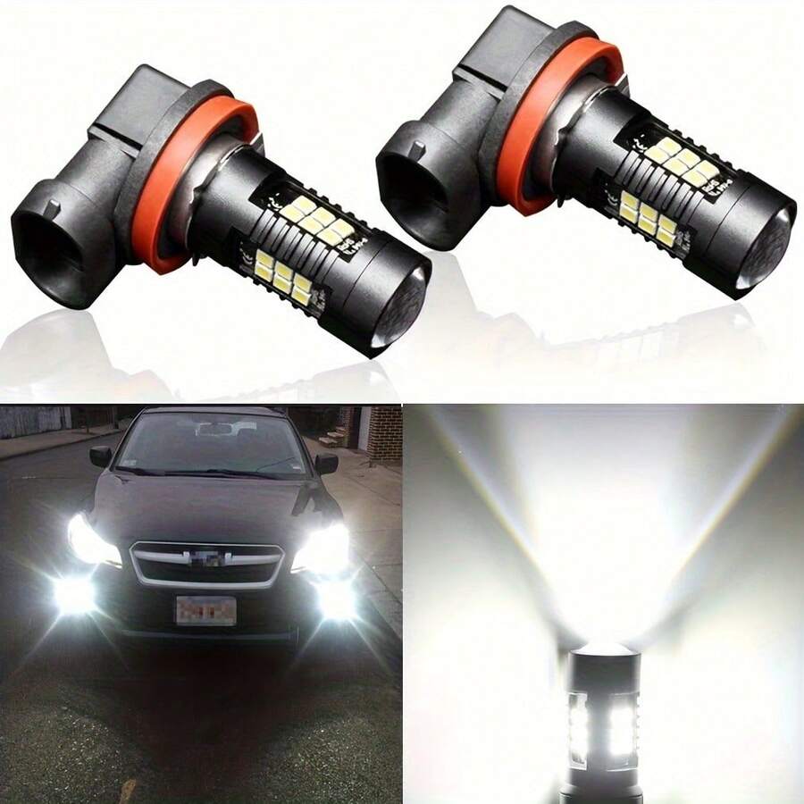 2 bóng đèn LED sương mù ô tô H11 JPH16 3030 21SMD, ánh sáng trắng 6000K, đèn chạy ban ngày DRL, đèn LED ô tô, 12V 24V