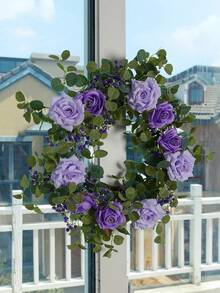 1pc 190cm Purple Silk Jasmine Vine Decor, Suitable For Home Decor, Wedding Decor, Tabletop Centerpiece, Party Decor, Holiday Decor - Purple - View 2