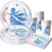 Bộ đồ ăn dùng một lần 51 món của Snow Girl bao gồm 10 đĩa ăn tối, 10 đĩa tráng miệng, 10 cốc giấy, 20 khăn ăn và 1 khăn trải bàn. Bộ đồ ăn tiện dụng này rất phù hợp cho cắm trại, dã ngoại, tiệc nướng ngoài trời, đám cưới và tiệc sinh nhật. - Nhiều màu - Xem 1