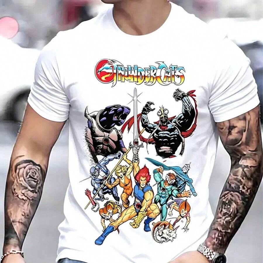 Men's T-Shirt With California Gothic Rose Print On The Back - White Short Sleeve, Crew Neck, Casual Summer Shirt With Gothic Lettering And Red Rose Design, Regular Fit For Casual Outfits And Gothic Style - 白色 - 查看 1