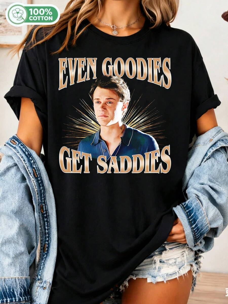 Conrad Fisher Goodies Get Saddies Unisex T-Shirt, Team Conrad Cousins Beach T-Shirt, Summer Romance, TSITP Everyday Wear, Casual T-Shirt - Black - View 1
