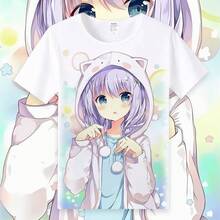 ¿Te gustaría pedir alguna mercancía de anime con temática de conejos? Camisetas de manga corta, ropa de anime de verano, estilo holgado. - Blanco - Ver 10