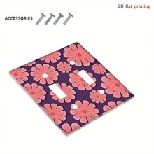 1 pieza [Impresión plana 2D] Placa de cubierta de enchufe resistente al desgaste con estampado floral rosa profundo en todo el panel, estilo floral fresco, decoración de pared, cubierta protectora de interruptor - A - Ver 13