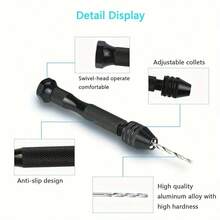 Juego de brocas de taladro micro y alicates, brocas de corte mini, adecuado para resina, cuentas, arcilla polimérica, manualidades, joyería DIY, proyectos de modelado (negro) - 11 piezas - Ver 7