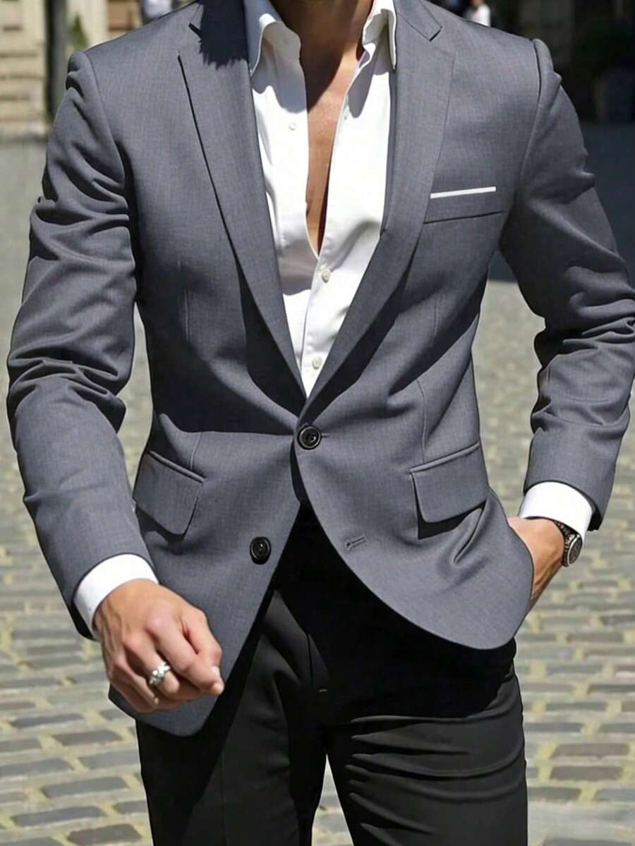 男士西裝，休閒西裝外套，1件套西裝上衣，基本款西裝，優雅商務休閒正式派對，送給男士的禮物