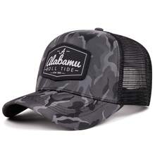 1pc Hat Roll Tide Patch Trucker Cap, Camo Print Mesh Curved Brim Streetwear Baseball Hat - A - View 10