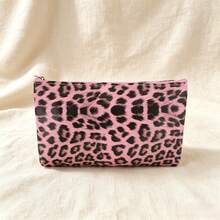 1pc Versatile Retro PU Material Metal Zipper Leopard Print Cosmetic Bag, Suitable For Women's Daily Commute/Travel - Multicolor - View 10