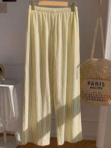 Pantalones a rayas rosas para mujer, vacaciones de verano - Multicolor - Ver 4
