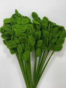 1 pieza Decoración de hoja de ganchillo hecha a mano, hoja de tela de ganchillo artesanal, adecuada para el Día de San Valentín, decoración del hogar de primavera/verano, ramas de plantas artificiales, diseño creativo, regalo del Día de San Valentín, regalo de cumpleaños/graduación - hojas trenzadas - Ver 13