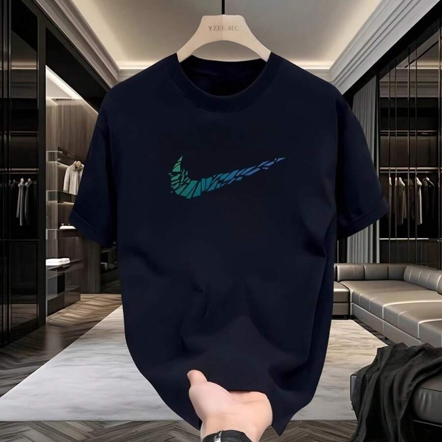 [Outlet] 90% Off In The Area | Summer Fashion Brand Short Sleeve T-Shirt | Knitwear | Men's And Women's Clothing B9ZF - 黑色 大標 - 查看 1