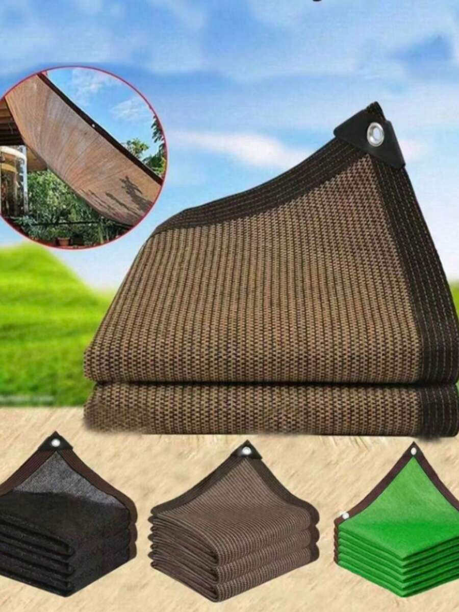 1-Pack Outdoor Sunshade Mesh Curtain, Sunshade Net With Eyelets, Premium Sunshade Fabric Fence - Tear-Resistant, Easy To Install For Balconies, Patios, And Swimming Pools - Provides Excellent Sun Protection, Shade, And Privacy, With Hemmed Edges And Eyelets, Sturdy Sunshade Mesh Curtain For Heat Insulation And Humidity Reduction In Patios - Multicolor - View 1
