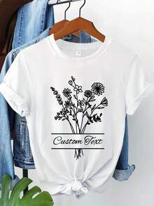 Camiseta Personalizada con Diseño de Flores Silvestres - Camiseta Floral Personalizada, Regalo para Amantes de las Flores, Camiseta para Mejores Amigas, Diseño para Mamás de Plantas, Ropa para Entusiastas de la Jardinería - Blanco - Ver 1