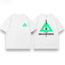 Delta Force Short-Sleeved T-Shirt, Video Game Merchandise, Versatile For Summer, Suitable For Going To Work, Does Not Pill, Absorbs Sweat, Fashionable. - White - View 4