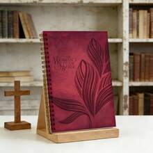 Caderno de Estudos Bíblicos Espiral A5 de 5,5 x 8,3 polegadas, Projetado para a Devoção Espiritual das Mulheres, 5 em 1 Funcionalidades incluem Estudo Bíblico SOAP, Lista de Orações, Anotações de Sermões, Citações Inspiradoras e Estudo de Caráter, Ideal para Uso Diário por Fiéis Devotos, Estudos Bíblicos em Grupos Pequenos, Treinamento de Discipulado e Presente Perfeito para Aniversário, Batismo, Natal - Claret - Visão 5