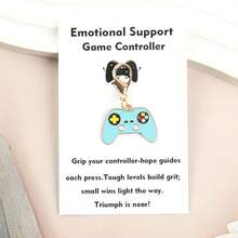 1pc/3pcs Cartoon Mini Game Controller Keychain, Paired With " Game Controller" Inspirational Theme Card, And Healing. Suitable As A Game-Themed Event Gift, Lightweight And Compact, Easy To Transport. Ideal For Game Enthusiasts, Students, Young Colleagues, To Convey Encouragement In A Relaxed Way, Practical To Hang On Bags. - Multicolor - View 9