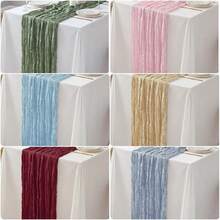 Cheese Cloth Table Runner, Bohemian Countryside Sheer Cheese Cloth Table Runner For Summer, Suitable For Wedding Decor, Holiday Gatherings, Daily Home Use - Multicolor - View 2