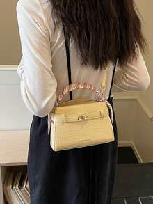 Bolso de mano casual versátil y de color contrastante de moda para mujeres - Amarillo - Ver 3