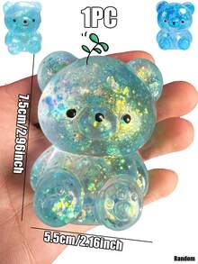 1pc Glitter Crystal Bear Soft Slow Rebound Stress Relief Toy, Cute Small Item, Tabba Slow Rebound Toy, Portable Pressure Release Toy, Blue/Pink, Suitable For All Ages, Autism, Office Workers, Students, Ideal Holiday Gift, Small & Cute, Interesting Gift, Suitable For Boys, Girls, Children, Easter Gift, Party Bag Filler, Christmas Stocking Stuffer, Stress Relief Toy, Children's Party Favor - Multicolor - View 18