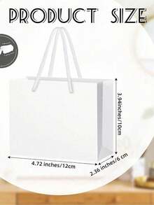 10 chiếc túi quà mini màu trắng có quai xách, túi đựng thiệp chúc mừng, hộp quà giấy nhỏ dùng trong các bữa tiệc, thích hợp cho Ngày của Mẹ, đám cưới, tiệc mừng em bé, sinh nhật, kích thước: 4.7 x 3.9 x 2.3 inch - trắng - Xem 3