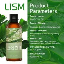 LISM 100ml/30ml Bottle Premium Aloe Vera Essential Oil, 100% Natural, Suitable For Diffuser, Humidifier, Natural Style | Nourishing Oil, Suitable For Home, Car, Rattan Diffuser And Lamps | Ideal For Aromatherapy, Humidifier | Holiday Gift - Aloe Vera Essential Oil - View 1