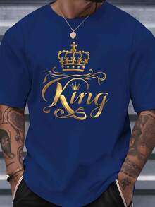 Men's Crew Neck T-Shirt, 100% Cotton, Graphic Print, Breathable And Lightweight Fabric, Machine Washable, Casual Style Ideal For Everyday Wear, Outings And Dates All Year Round - 酒紅色 - 查看 4