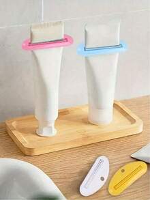1/2/4 buah Alat Pemeras Tabung Pasta Gigi, Penjepit Tabung Pasta Gigi, Dispenser Pasta Gigi Manual, Dispenser Sabun Wajah Multifungsi, Aksesoris Kamar Mandi - setengah lingkaran - View 6