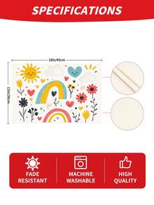 1pc Cartoon Style Linen Placemat, Breakfast Mat, Coffee Coaster, Bowl Pad, Kitchen Accessory, Easy To Clean Dining Mat, Suitable For Home, Restaurant, Dining Decor, Holiday Gift, Gift For Friends, Multi-Piece Set - Multicolor - View 5