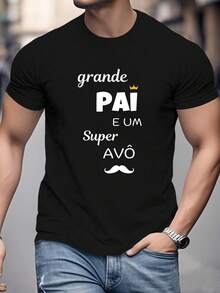 Camiseta Divertida para Pai Português - Camiseta Gráfica do Avô Celestial - Camisa Casual Azul Royal para Presentes de Dia dos Pais - Camiseta de Verão Lavável para Novos Avôs e Avôs Orgulhosos, Presente para o Avô no Dia dos Pais, Design Engraçado, Construção Durável - Preto - Ver 6