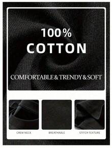 Camiseta de mujer, estilo casual, estampado de corazones, tela suave, corte holgado, cuello redondo, manga corta, adecuada para uso diario en primavera y verano, diseño de corazones, romántica, para el Día de San Valentín. - Negro - Ver 3