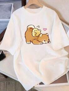 1 Camiseta informal de cuello redondo de algodón para mujer Camiseta deportiva para mujer Camiseta para hombre Camiseta para parejas Regalo de San Valentín Regalo de cumpleaños Regalo de Navidad Camiseta unisex Transpirable, suave, para deportes al aire libre, manga corta, apta para todas las estaciones, 100 % algodón puro. - Blanco - Ver 6