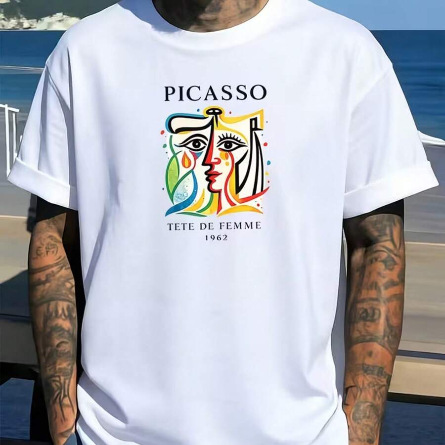 Printed T-Shirt For Men And Women - White - View 1