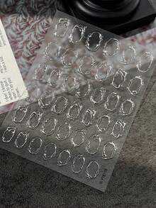 1 Piece Minimalist Hot Stamping Circles Nail Sticker Exquisite Luxury Metal Design Self-Adhesive DIY Nail Decoration - Silver - View 7