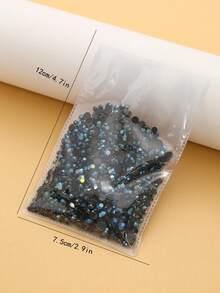 2MM-6MM 混色 2000顆/包 圓形平底樹脂水鑽果凍糖 AB色亮面亮片 DIY 寶石鑽貼飾珠飾，適用於衣服、包包、鞋子、馬克杯、瓶子、杯子、手機、DIY配件 - 藏藍色59 - 查看 6