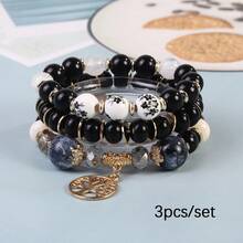 1 Set Of 3 Pieces Of New Summer Bohemian Style Beaded Bracelets, Fresh And Artistic, Multi-Color, Adjustable, Personalized Travel Tree Of Life Bracelets - Nhiều màu - Xem 14