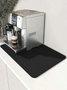 1pc Coffee Mat, Absorbent Pad, Coffee Machine Mat, Bar Counter Non-Slip Mat, Coffee Bar Accessory. Highly Absorbent, Stain-Covering, Non-Slip, Protects Surface, Easy To Clean. Absorbent Fabric Surface, Non-Slip Rubber Bottom, Approx. 50x60cm. For Under Coffee Machine, Espresso Machine, Coffee Bar Counter, Kitchen Counter, Tea Room, Home, Coffee Shop - Black - View 13
